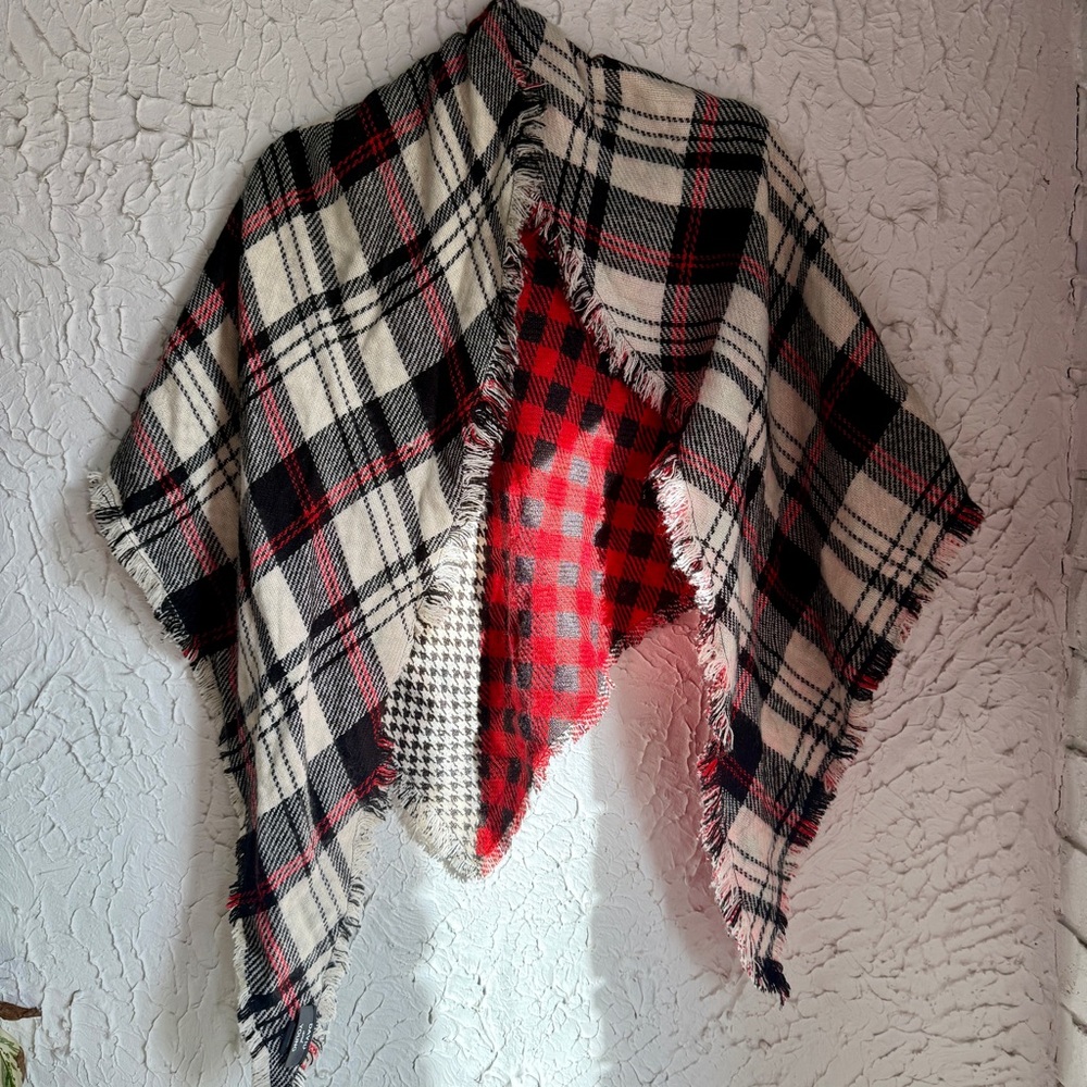 Plaid Black and Red Women's Scarf